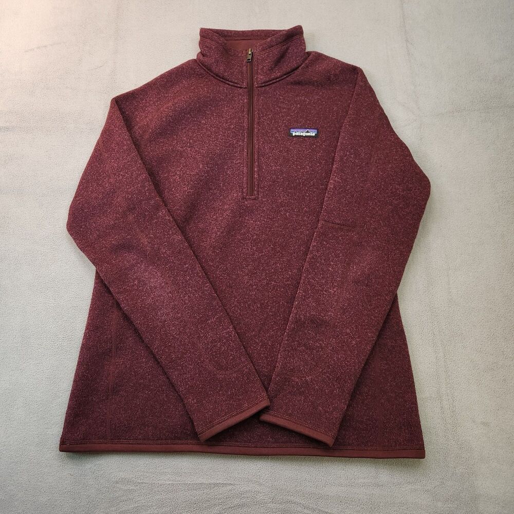 Patagonia Better Sweater Women's‎ L 1/4 Zip Pullover Burgundy Red Fleece Outdoor